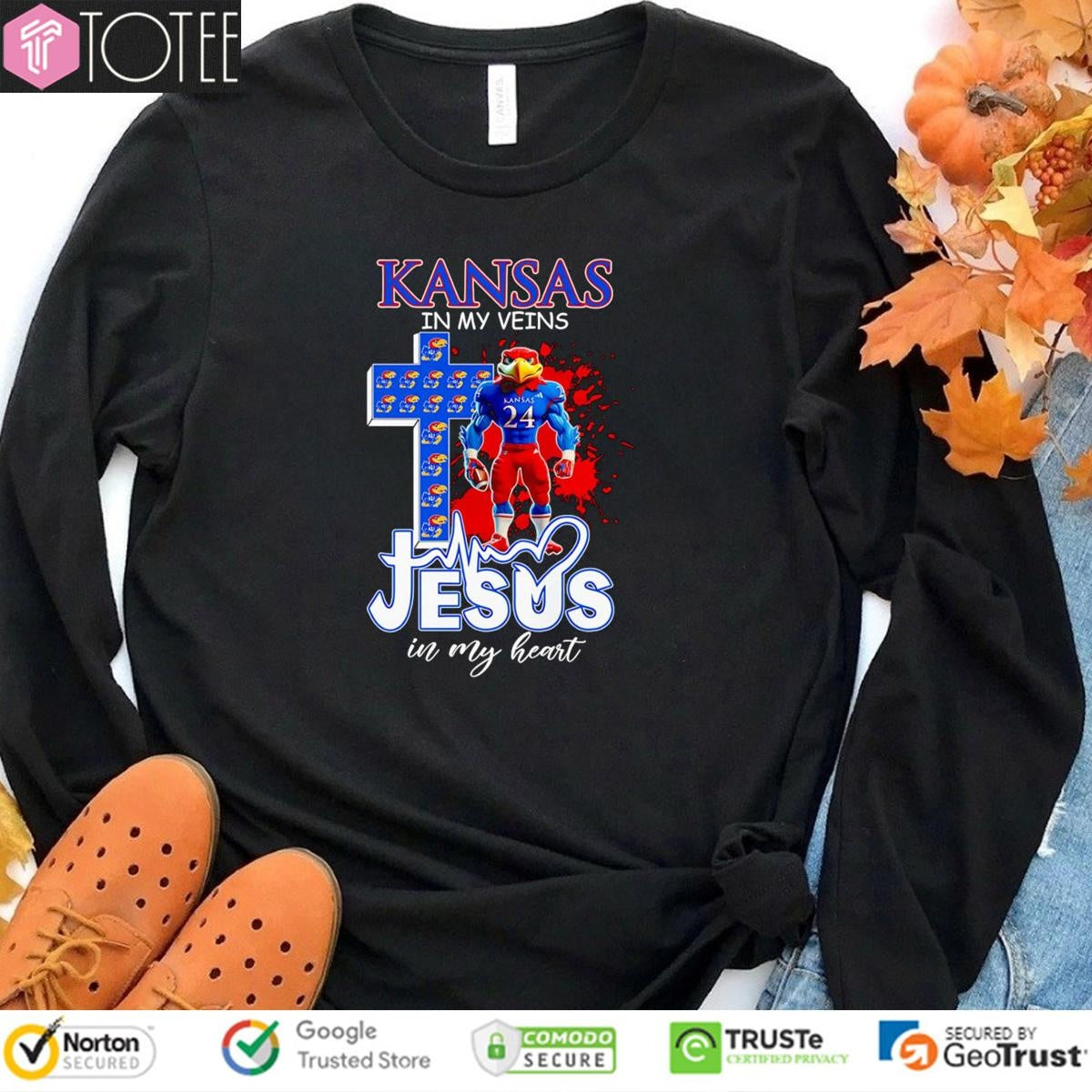 Kansas In My Veins Jesus In My Heart Mascot T-shirt