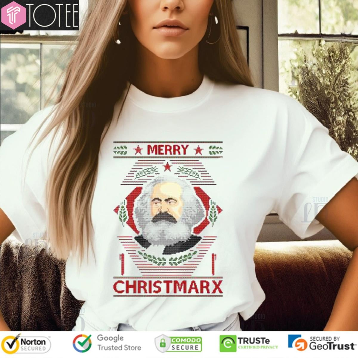 Karl Marx Merry Christmarx Ugly Christmas Sweater T-shirt