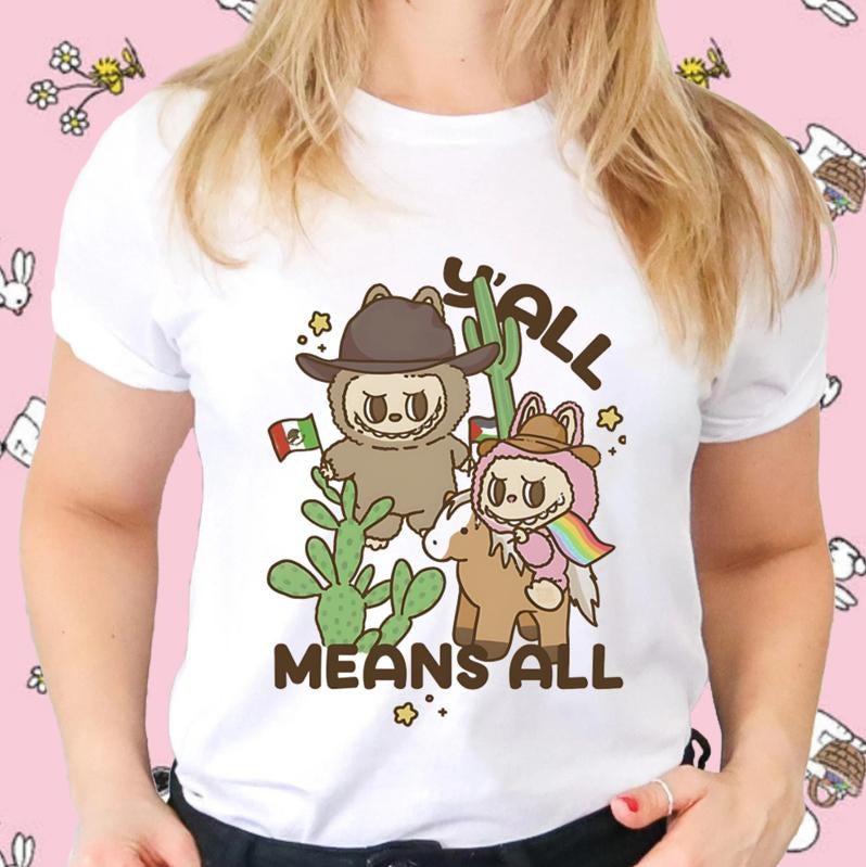 Labubu Cowboy Yall Means All T-shirt