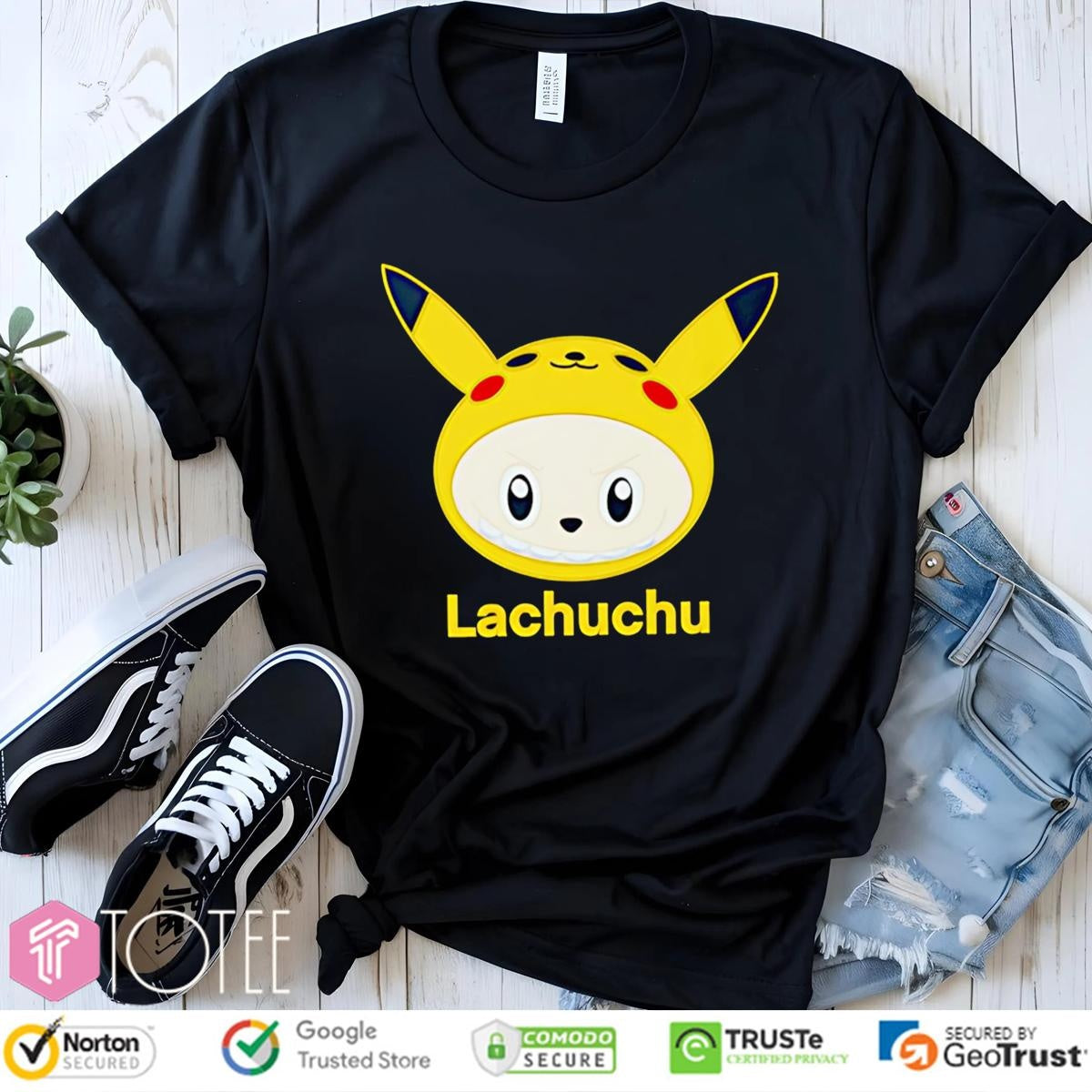 Lachuchu Parody Pikachu Labubu Pokemon T-shirt