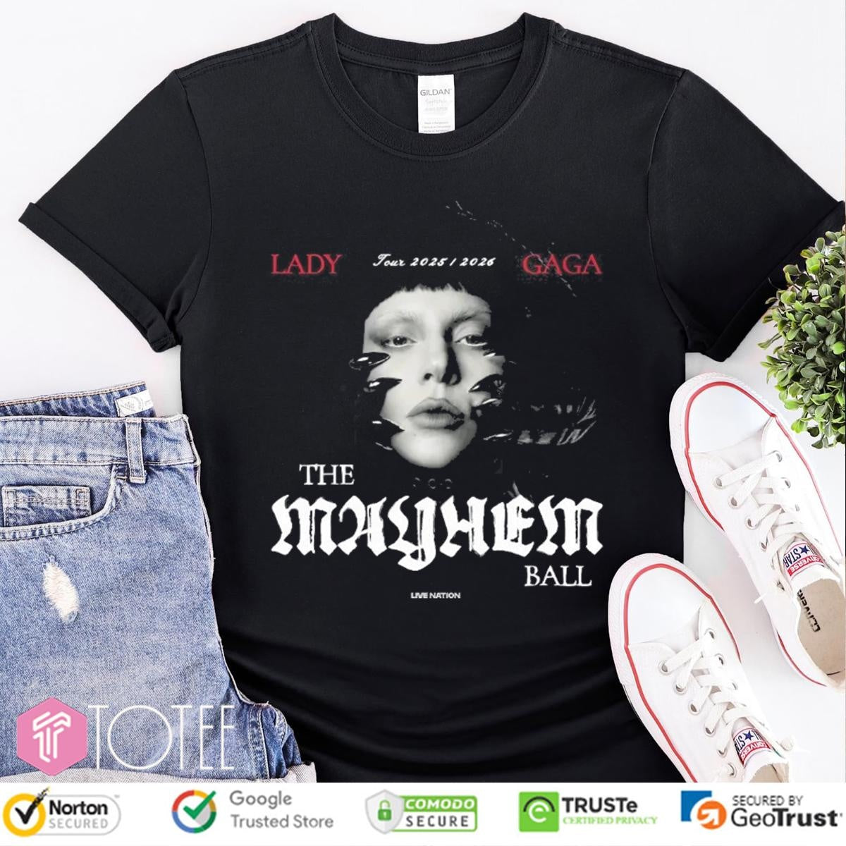 Lady Gaga 2025-2026 The Mayhem Ball Live Nation Concert T-shirt