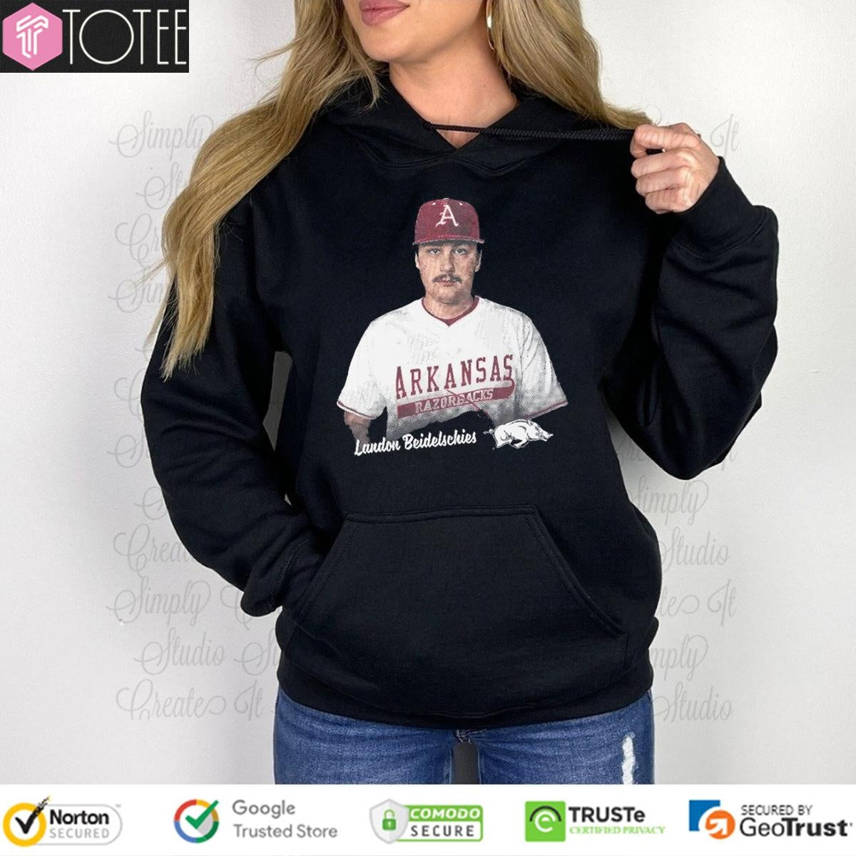 Landon Beidelschies Arkansas Razorbacks Portrait T-shirt