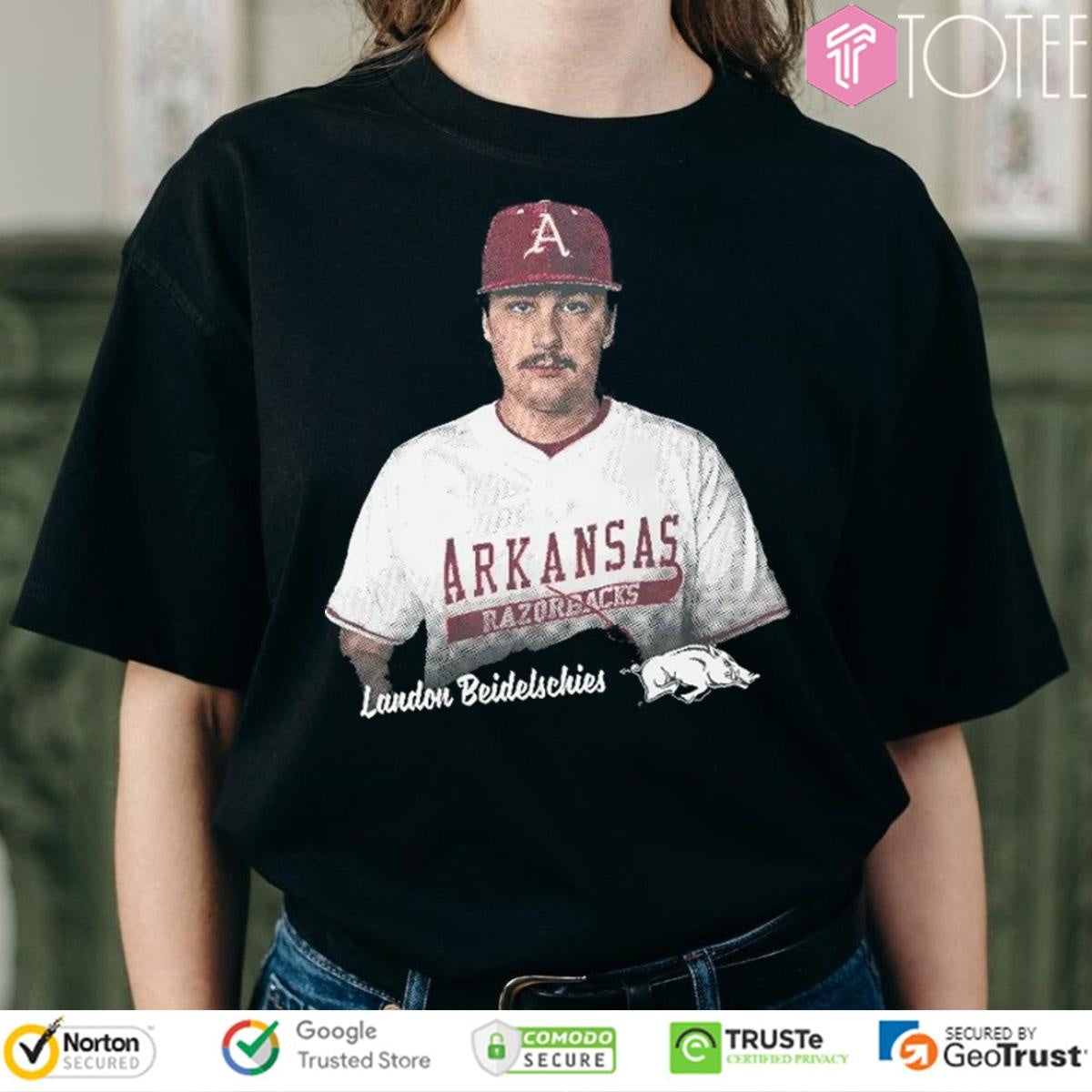 Landon Beidelschies Arkansas Razorbacks Portrait T-shirt