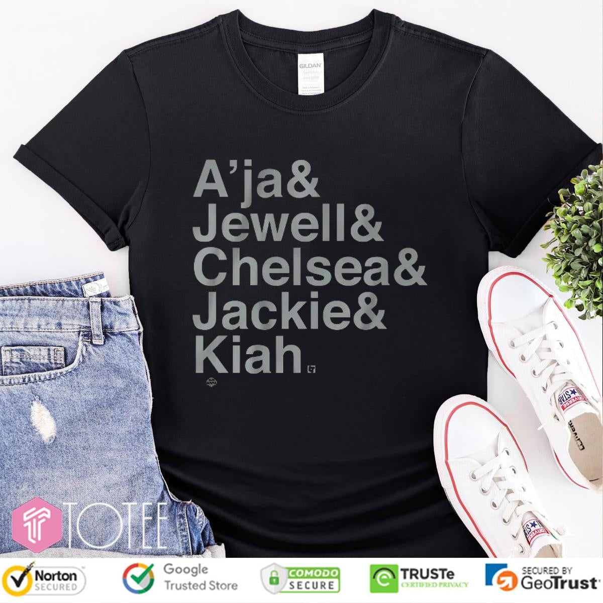 Las Vegas Aces Players Names Aja Jewell Chelsea Jackie Kiah T-shirt