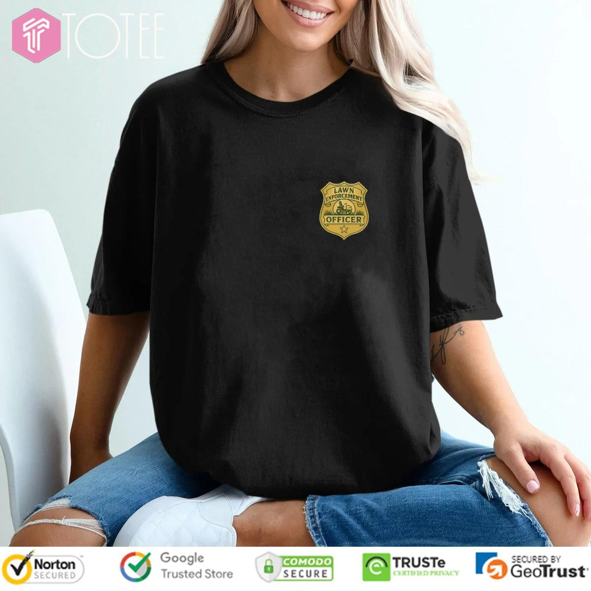 Lawn Enforcement Officer Tiny Pocket T-shirt