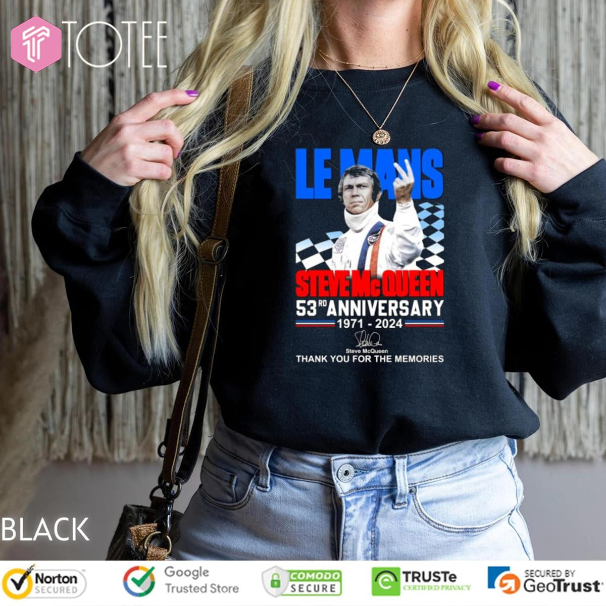Le Mans Steve Mc Queen 53Rd Anniversary 1971-2024 Signature T-shirt