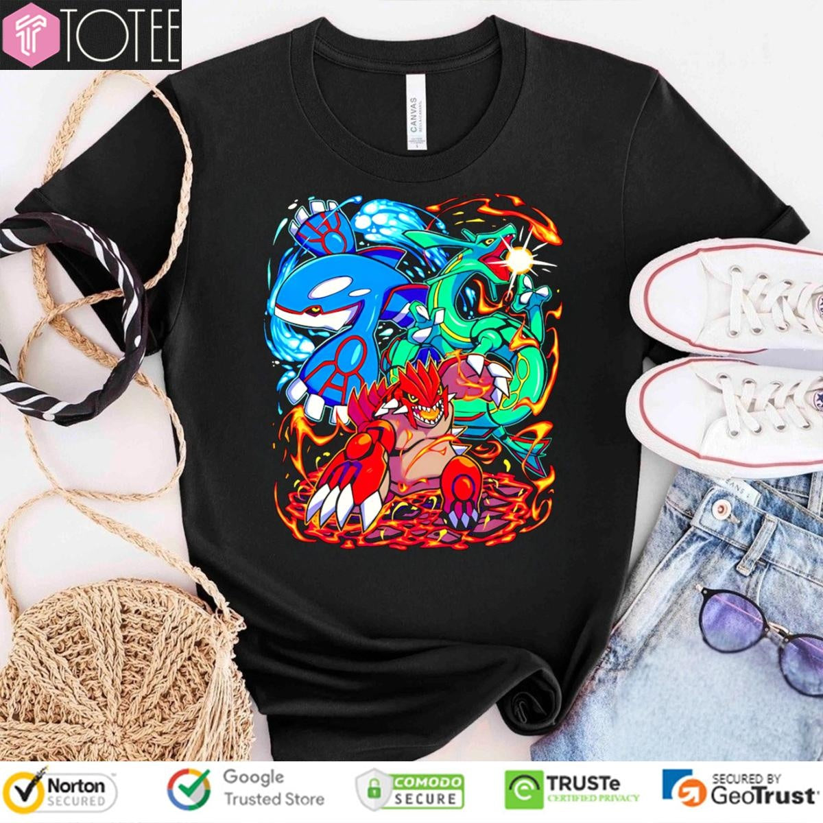 Legendary Pokemon Kyogre Groudon Rayquaza Graphic T-shirt