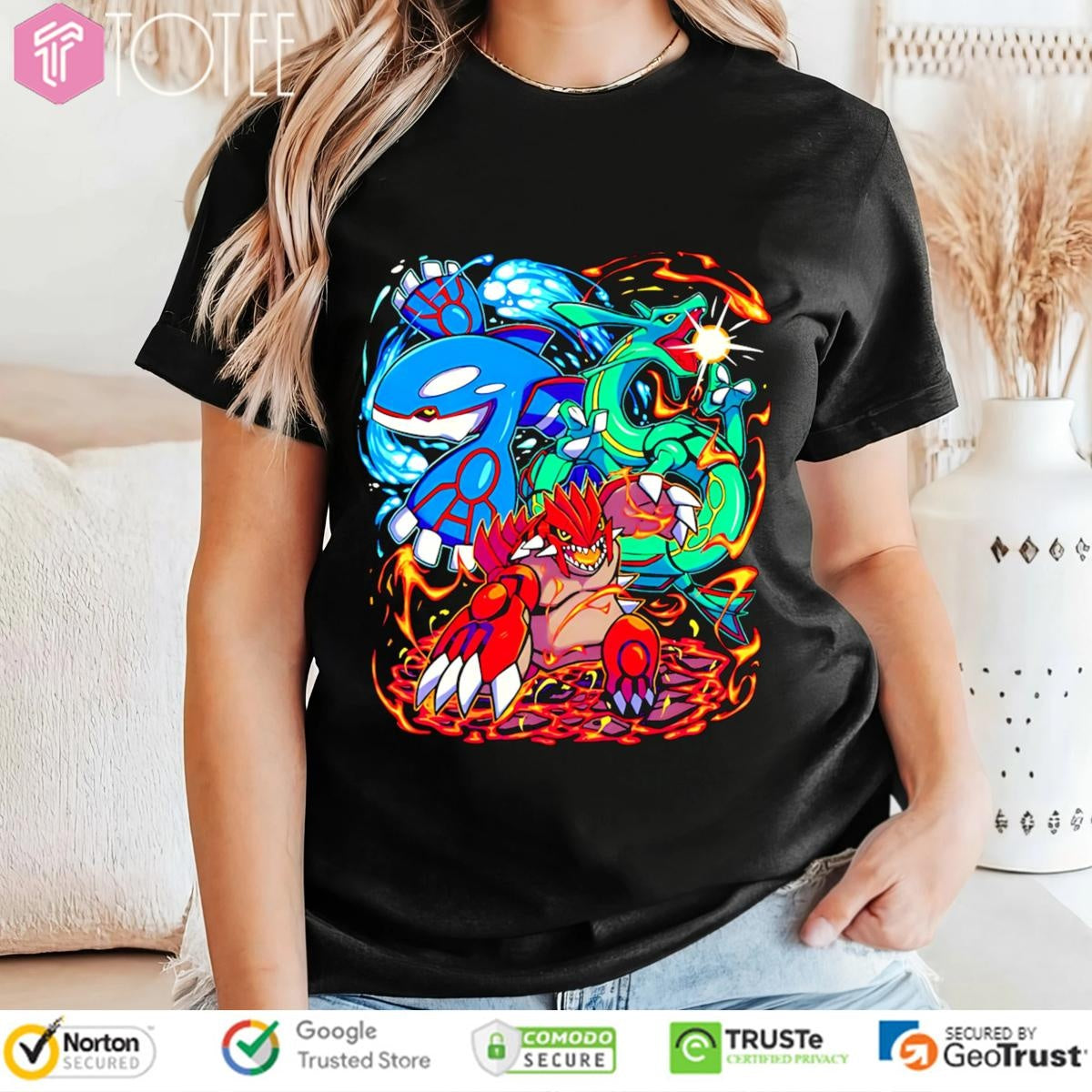 Legendary Pokemon Kyogre Groudon Rayquaza Graphic T-shirt