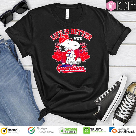 Life Is Better With Cleveland Guardians Snoopy T-shirt