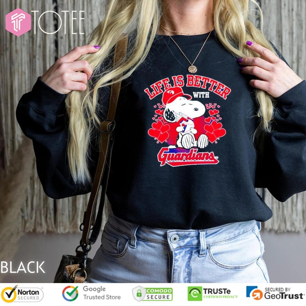 Life Is Better With Cleveland Guardians Snoopy T-shirt