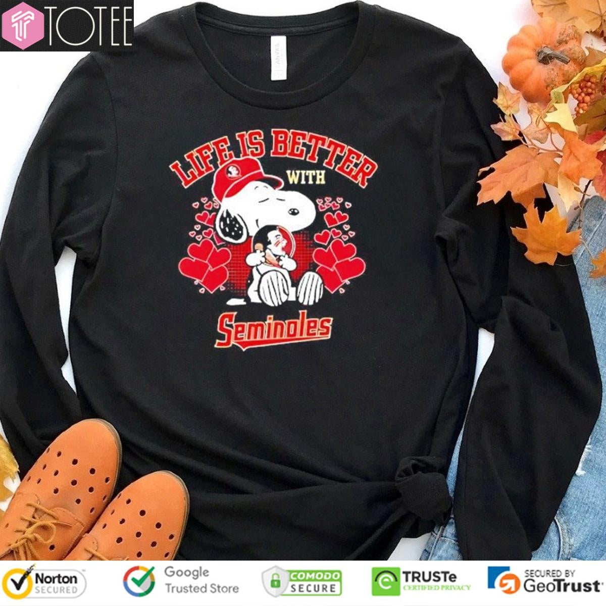 Life Is Better With Florida State Seminoles Snoopy T-shirt