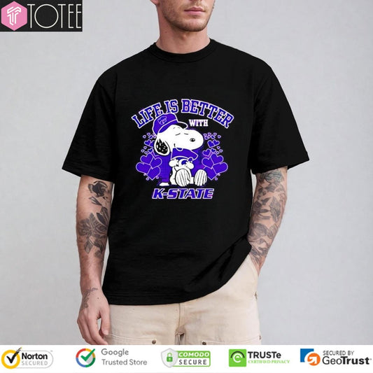 Life Is Better With Kansas State Wildcats Snoopy T-shirt