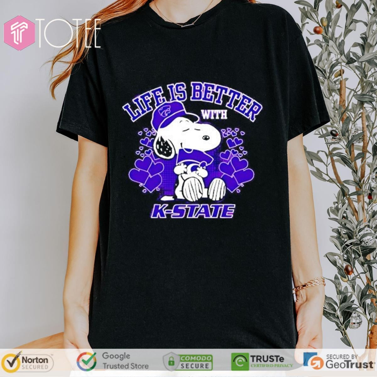 Life Is Better With Kansas State Wildcats Snoopy T-shirt