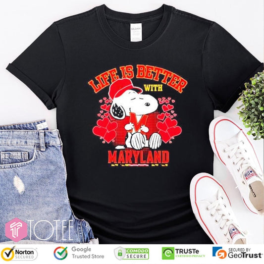 Life Is Better With Maryland Terrapins Snoopy T-shirt