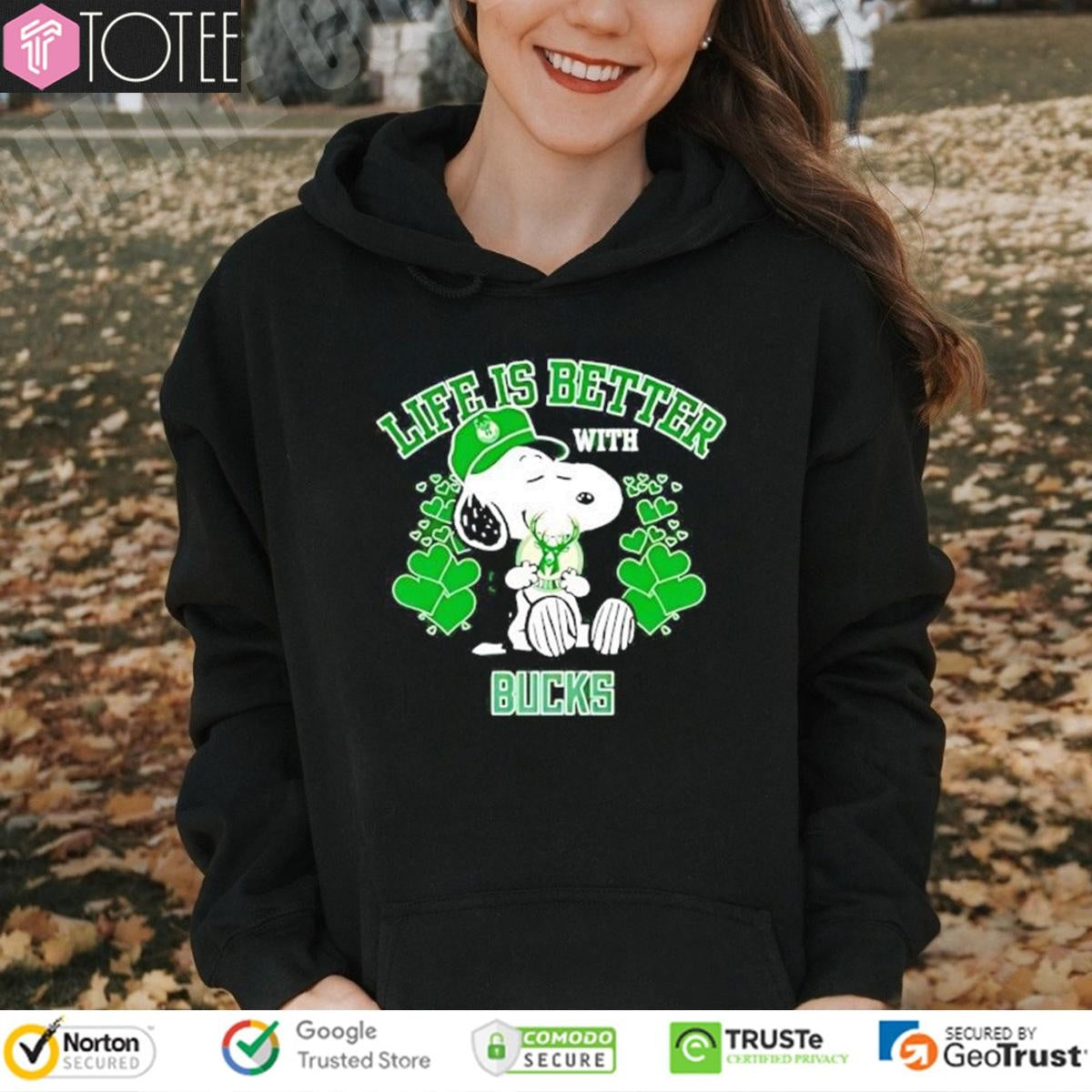 Life Is Better With Milwaukee Bucks Snoopy T-shirt