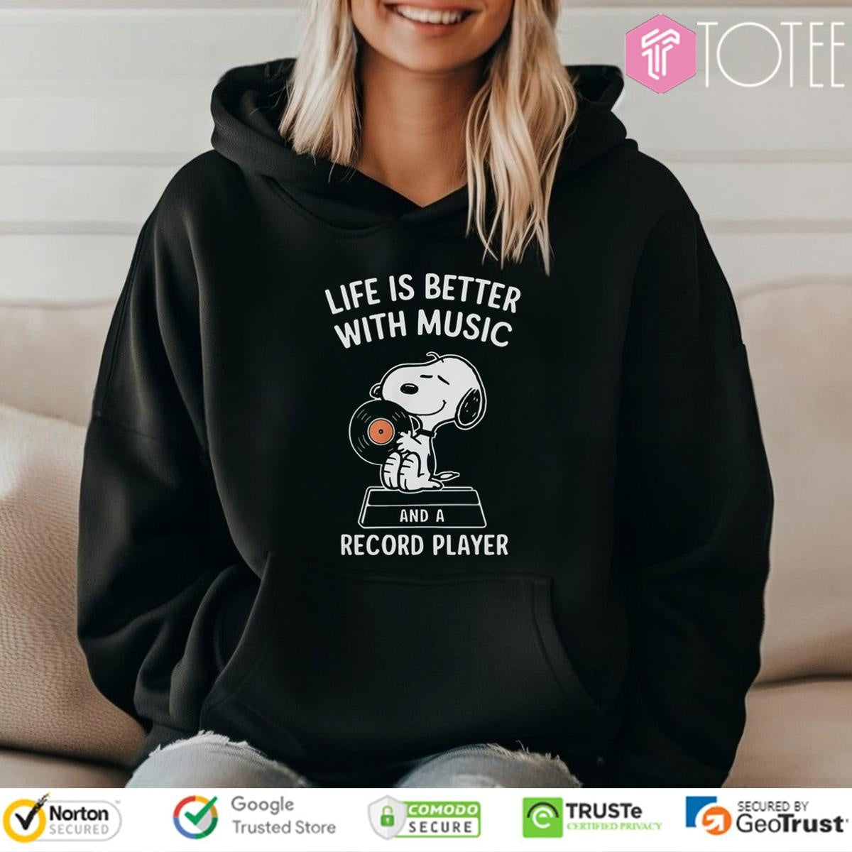 Life Is Better With Music And A Record Player Snoopy T-shirt