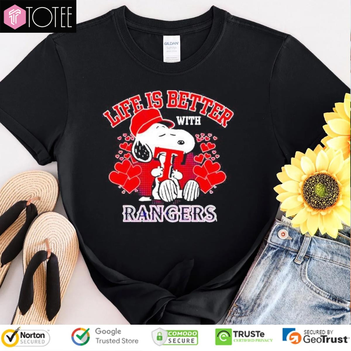 Life Is Better With Texas Rangers Snoopy T-shirt