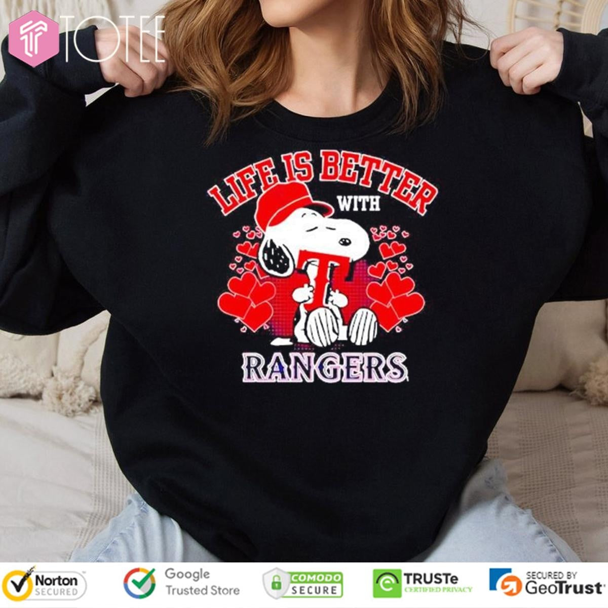 Life Is Better With Texas Rangers Snoopy T-shirt