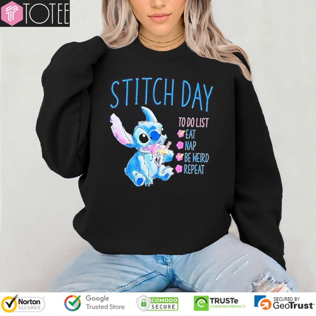 Lilo And Stitch Day To Do List Eat Nap Be Weird Repeat T-shirt