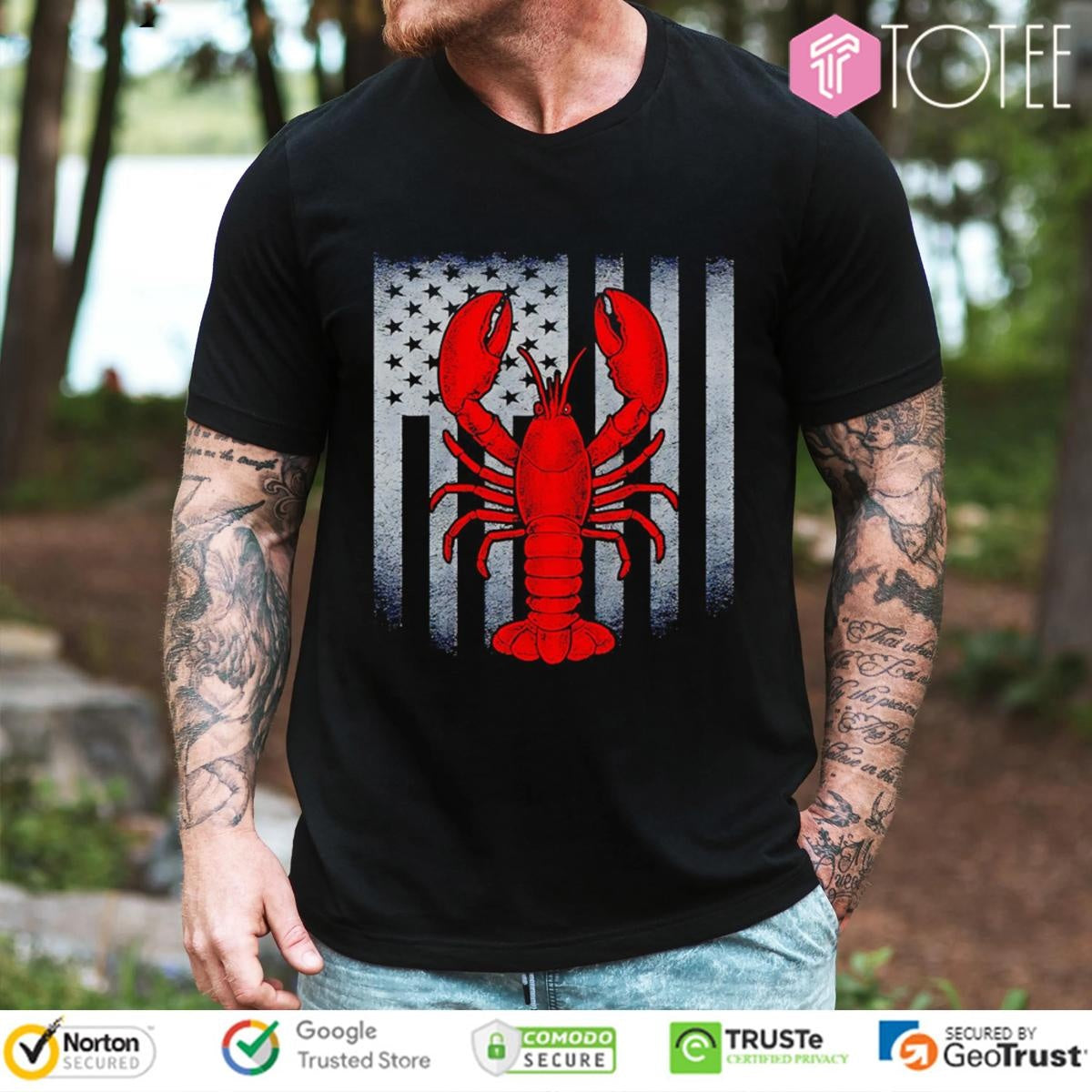 Lobster Patriotic American Flag 4Th Of July Independence Day T-shirt