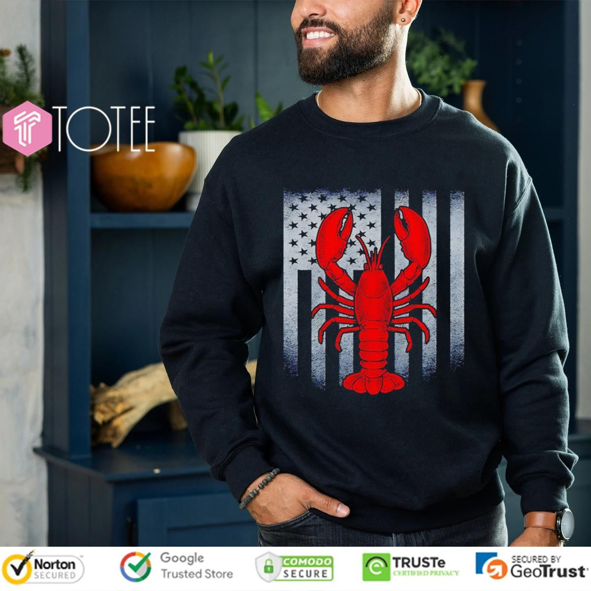 Lobster Patriotic American Flag 4Th Of July Independence Day T-shirt