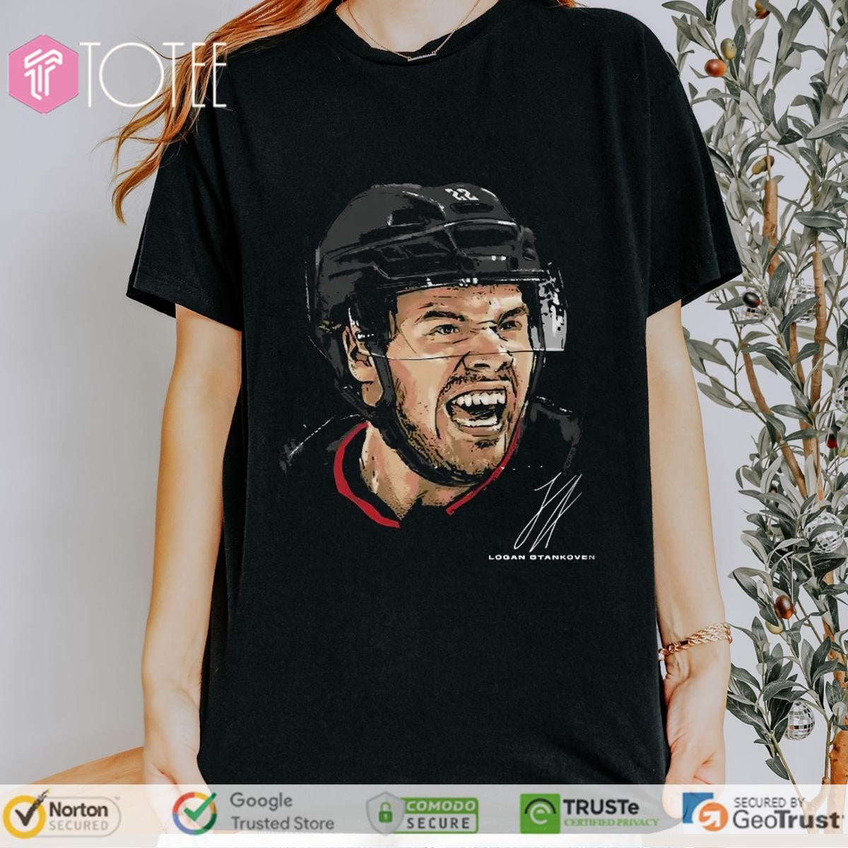 Logan Stankoven Carolina Hurricanes Hockey Signature T-shirt