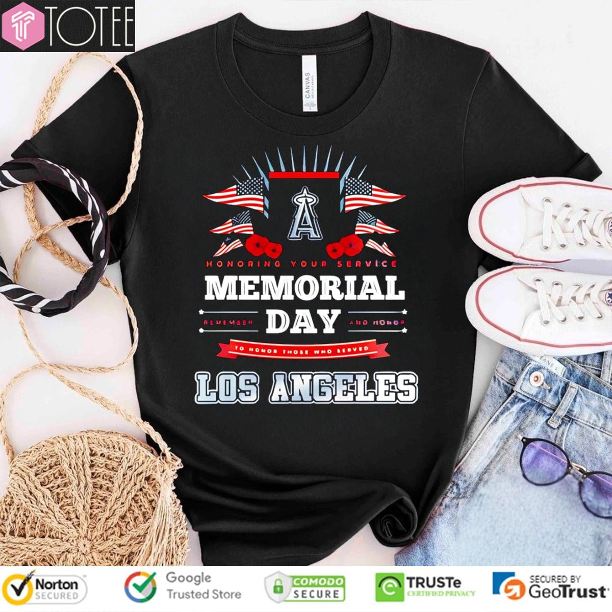Los Angeles Angels Honoring Your Service Memorial Day T-shirt