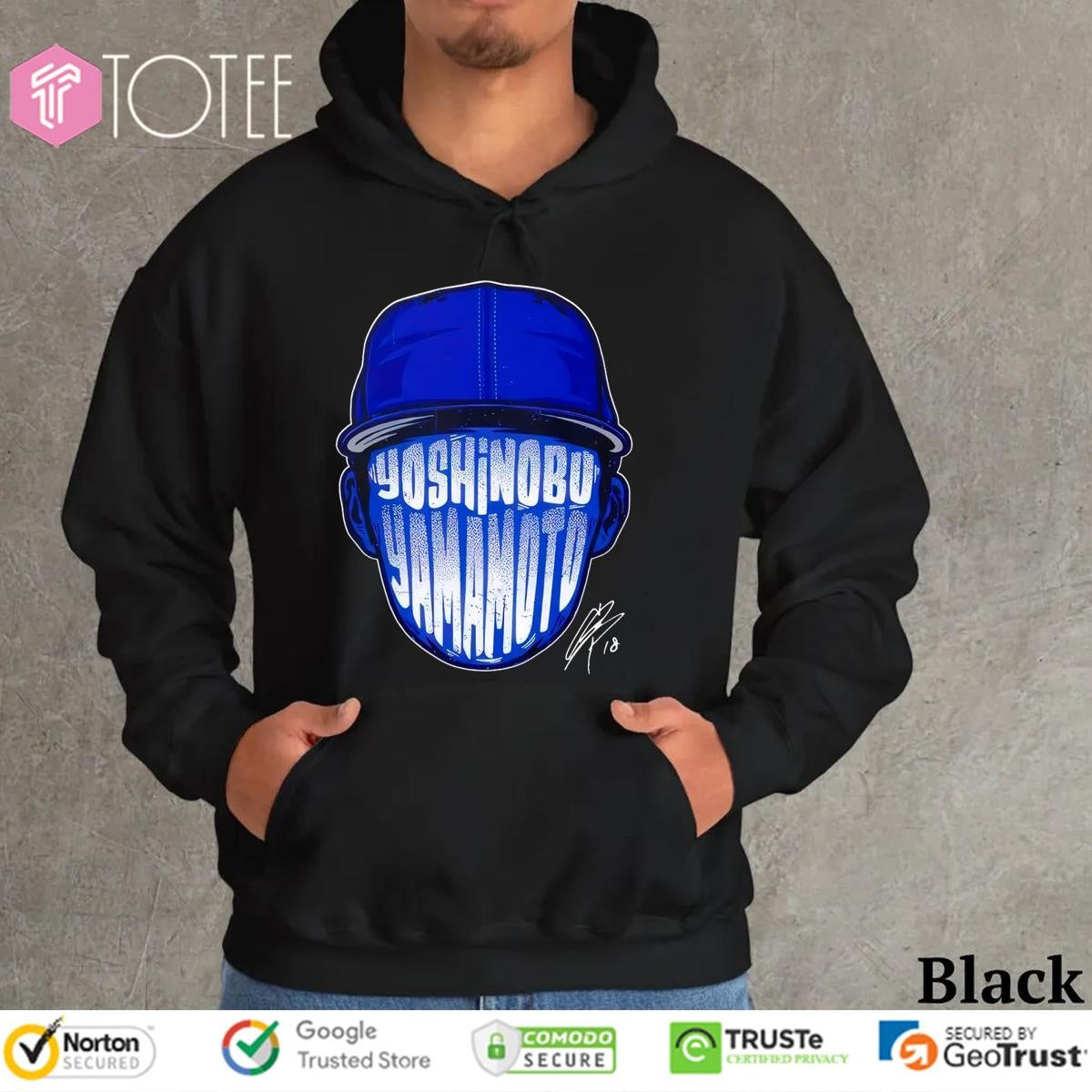 Los Angeles Dodgers Yoshinobu Yamamoto Face Silhouette Signature T-shirt