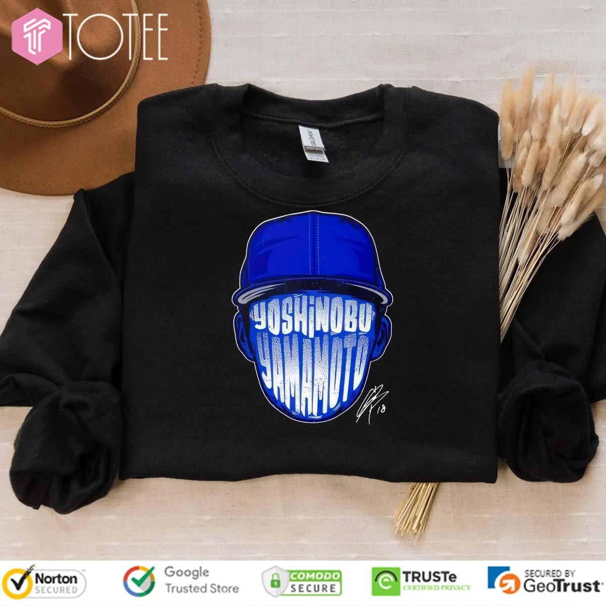 Los Angeles Dodgers Yoshinobu Yamamoto Face Silhouette Signature T-shirt