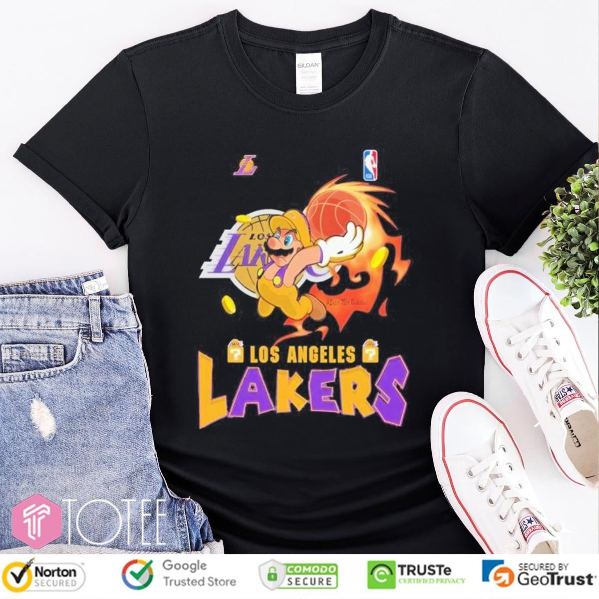Los Angeles Lakers Super Mario Basketball Nba Player T-shirt