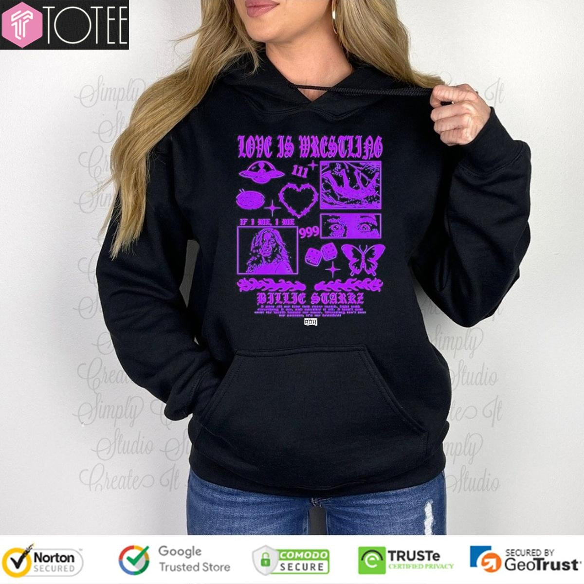 Love Is Wrestling Billie Starkz Retro Graphic T-shirt