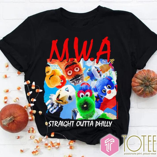 M.W.A. Mascots Straight Outta Philly Sports Teams T-shirt