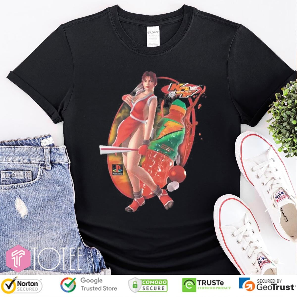 Mai Shiranui Kof Maximum Impact Gatorade Drink Gaming Character Graphic T-shirt