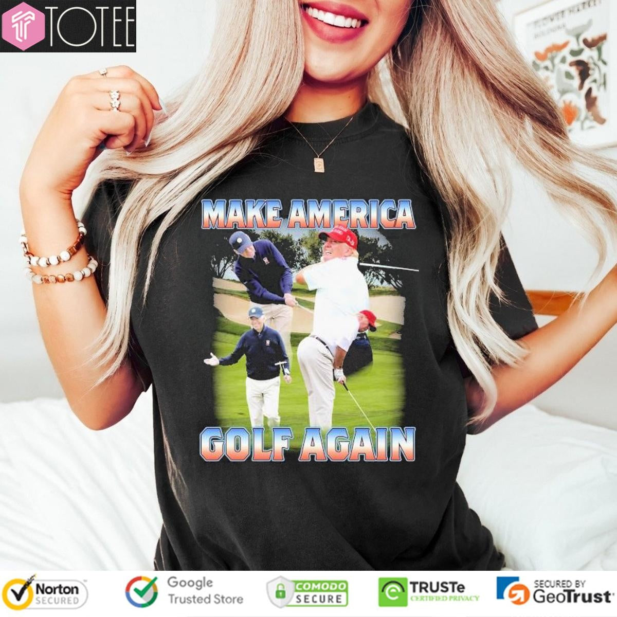 Make America Golf Again Parody Maga Trump Play Golf T-shirt