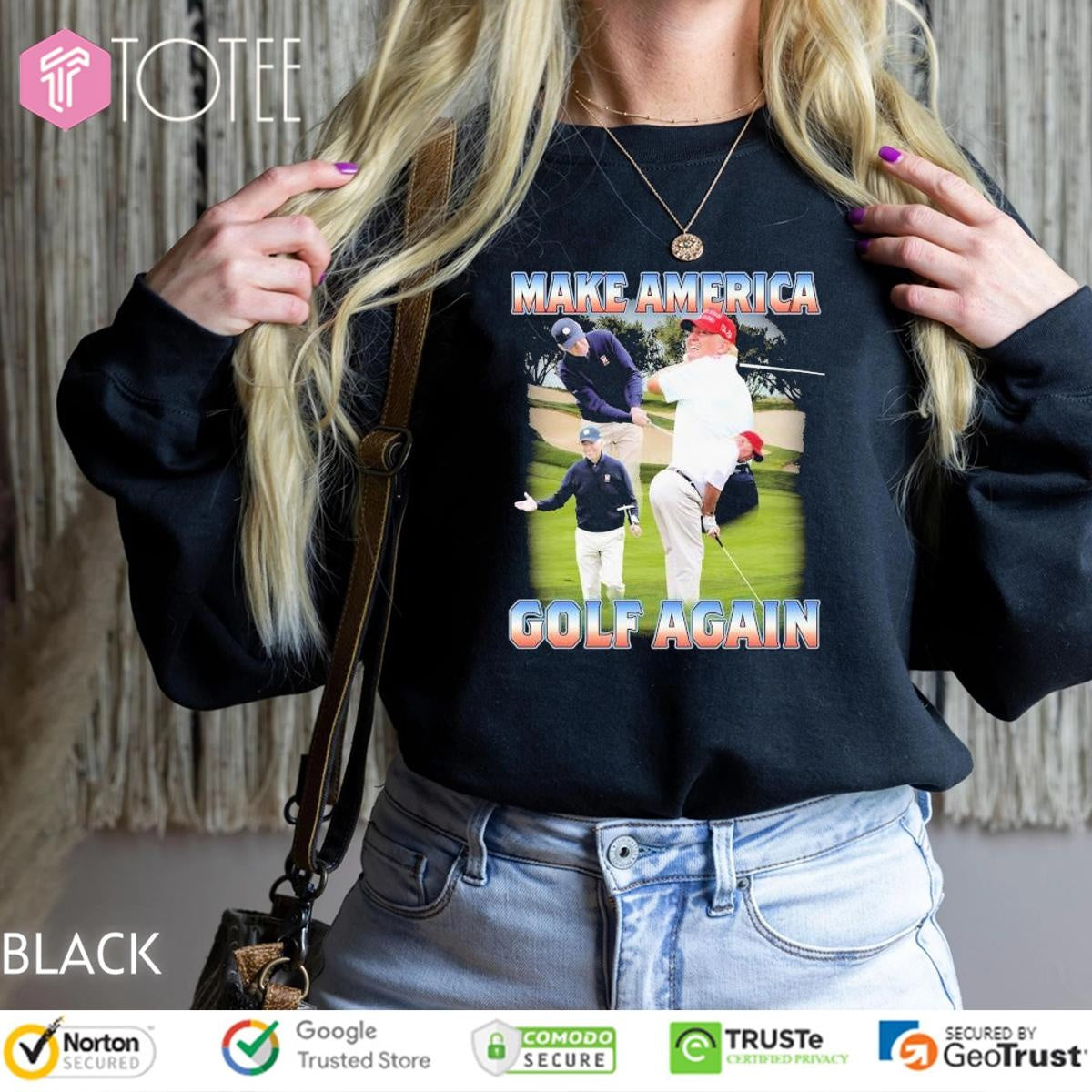 Make America Golf Again Parody Maga Trump Play Golf T-shirt