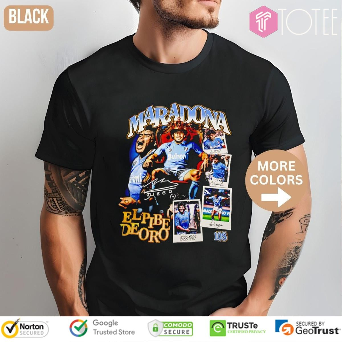 Maradona El Pibe De Oro Signature Vintage Bootleg T-shirt