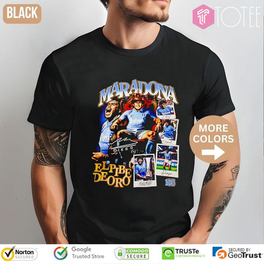 Maradona El Pibe De Oro Signature Vintage Bootleg T-shirt