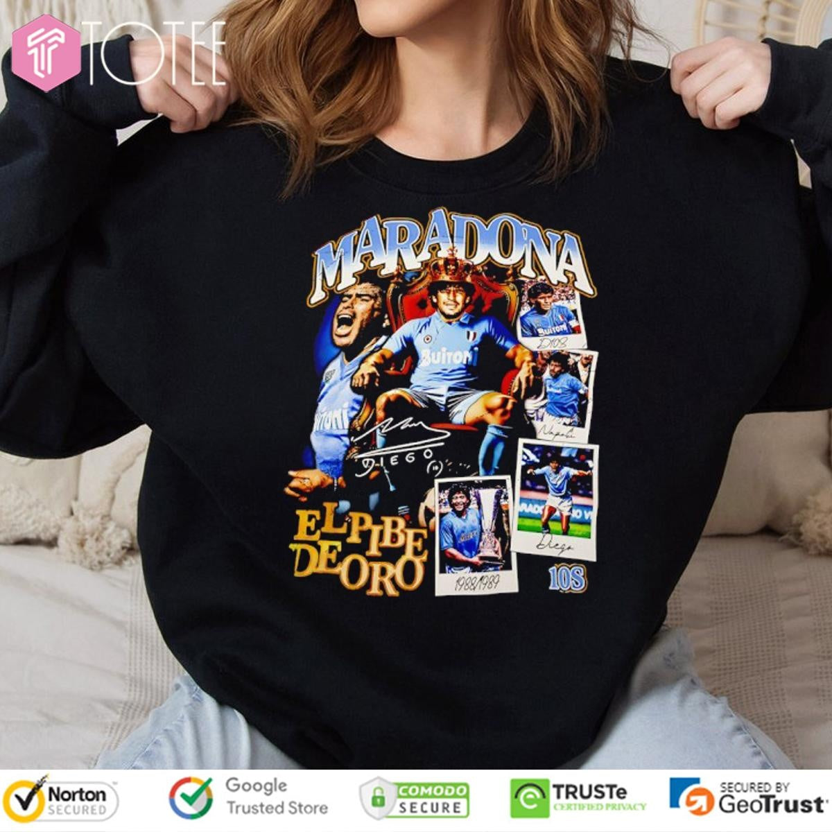Maradona El Pibe De Oro Signature Vintage Bootleg T-shirt