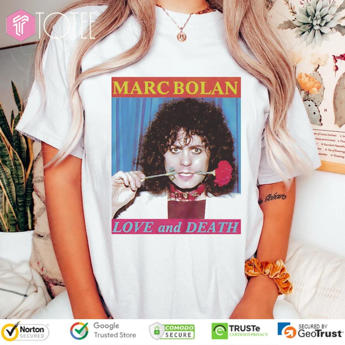 Marc Bolan Love And Death Vintage T-shirt