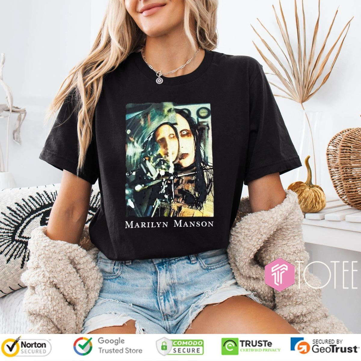 Marilyn Manson Beautiful People Vintage 90S Bootleg T-shirt