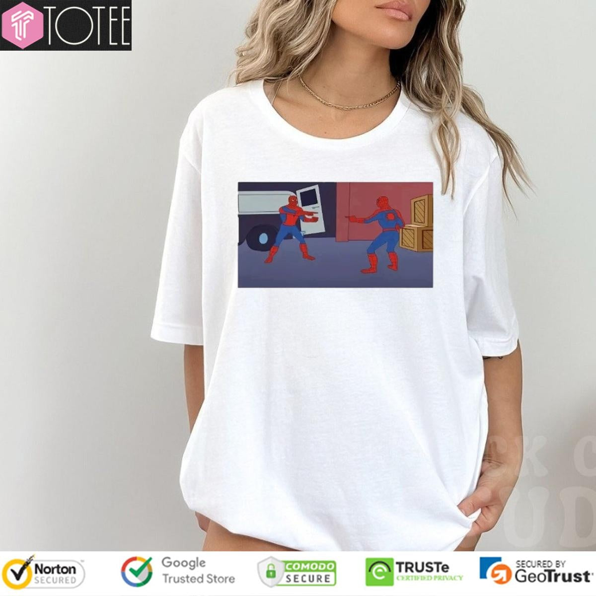 Marvel 2 Spider-Man Pointing At Scene Meme T-shirt