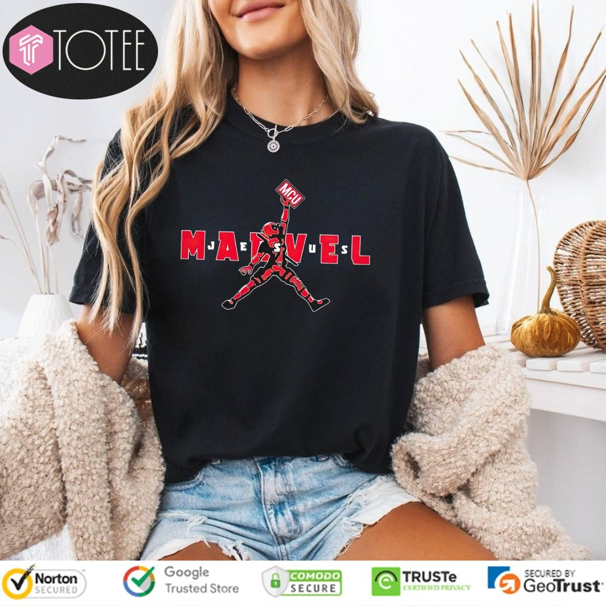 Marvel Air Deadpool Mcu Parody Air Jordan Jumpman Logo T-shirt