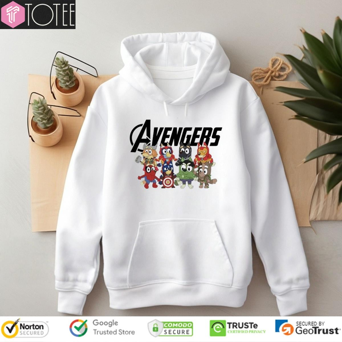 Marvel Avenger Bluey Characters Super Heroes T-shirt