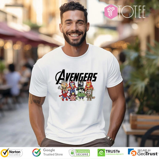 Marvel Avenger Bluey Characters Super Heroes T-shirt