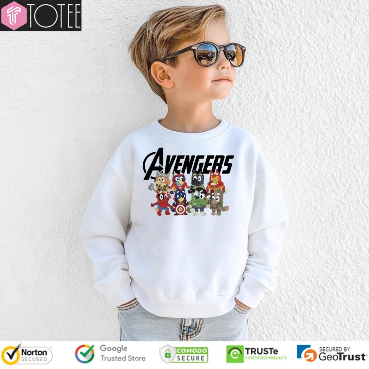 Marvel Avenger Bluey Characters Super Heroes T-shirt