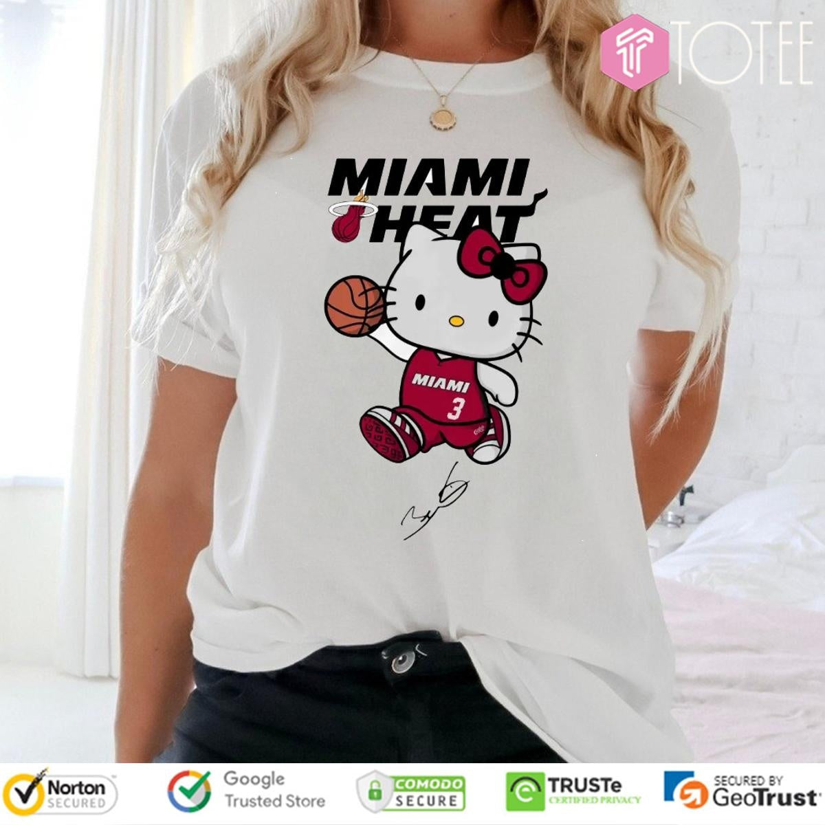 Miami Heat Dwyane Wade Hello Kitty Signature T-shirt