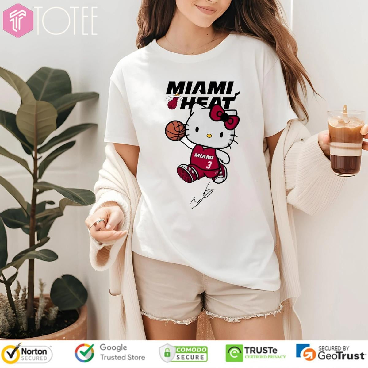 Miami Heat Dwyane Wade Hello Kitty Signature T-shirt