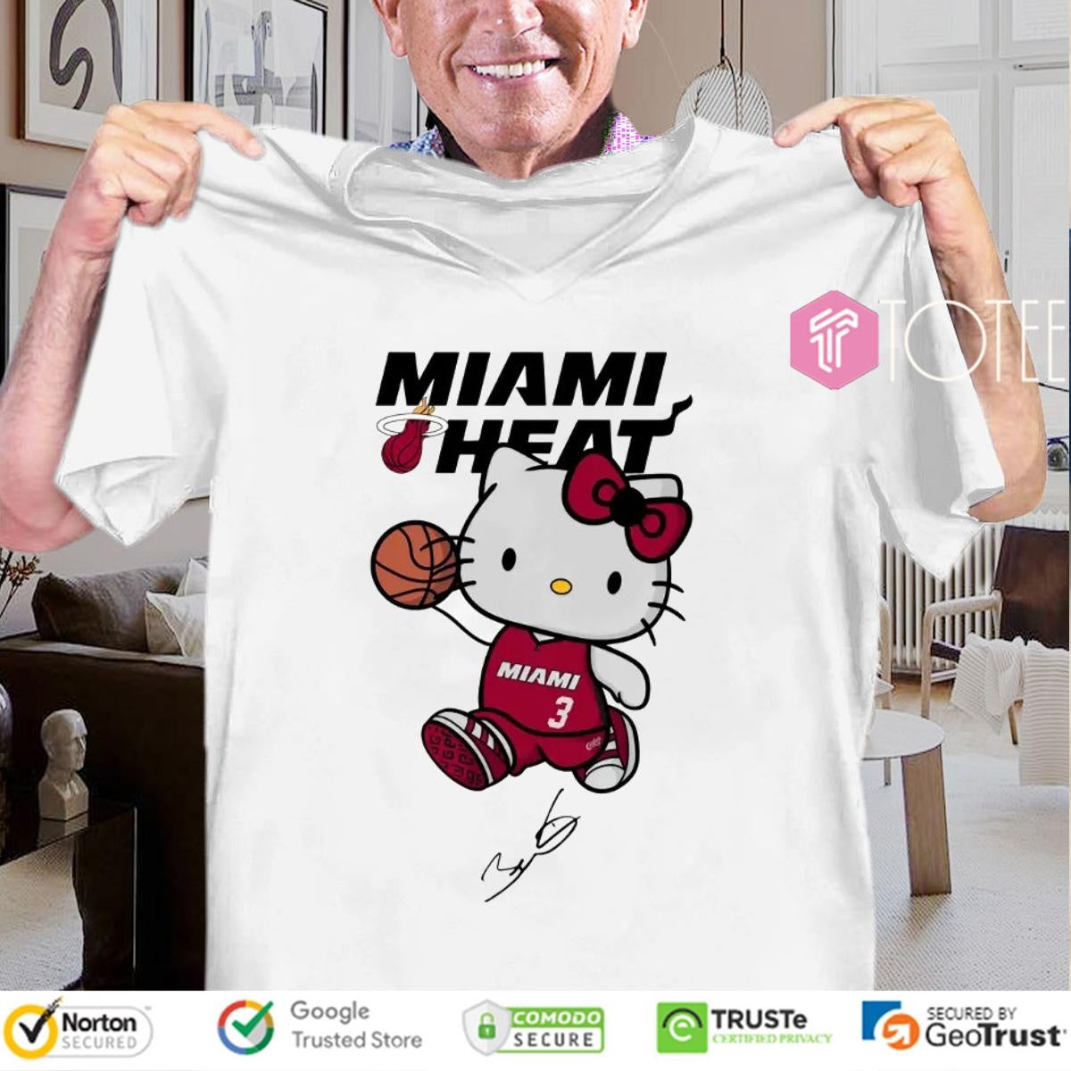 Miami Heat Dwyane Wade Hello Kitty Signature T-shirt