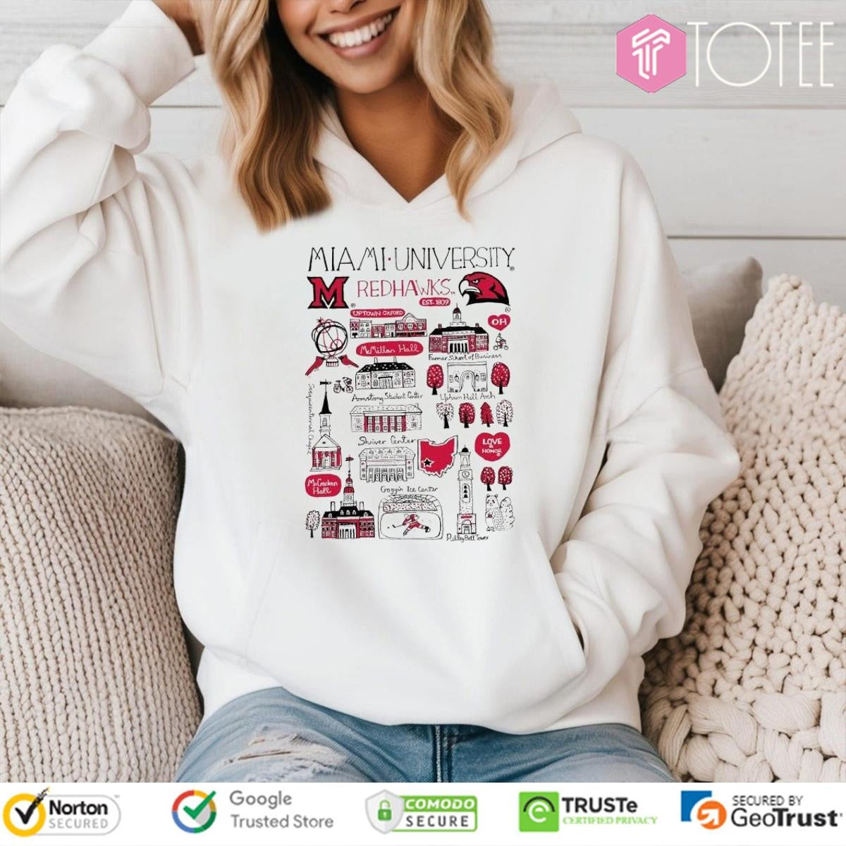 Miami University Redhawks Art Illustration T-shirt