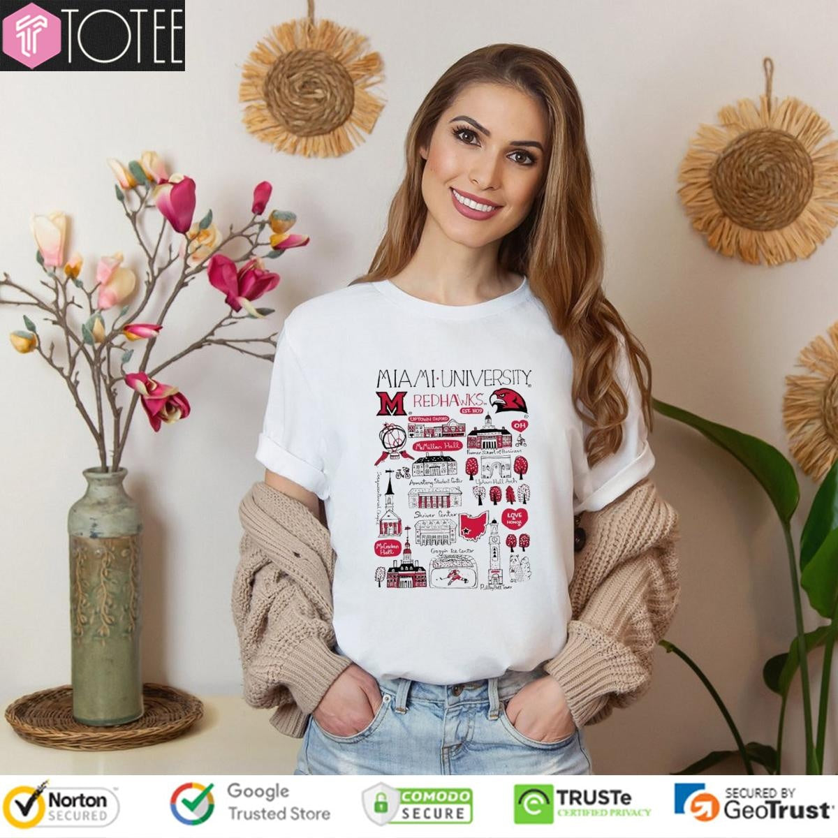 Miami University Redhawks Art Illustration T-shirt